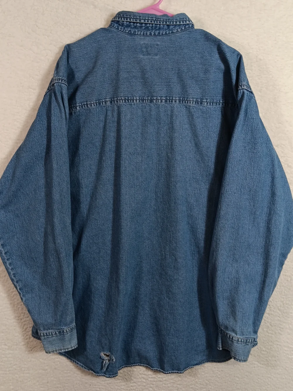 Vintage 90s Levis Shirt Mens XL Blue Denim Red Tap Metal Button Oversized Work